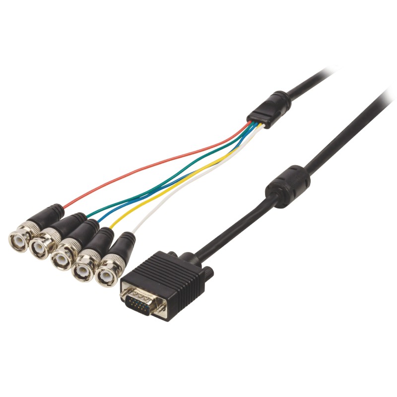 CABLE VGA M-5xBNC M 2MTS NEGRO