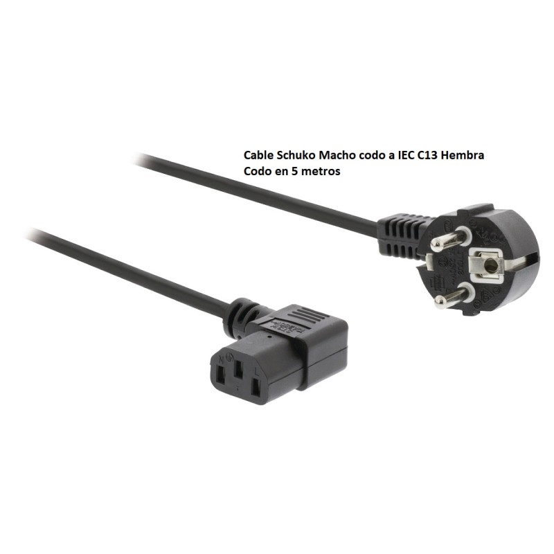 CABLE ALIMENTACION RED-CPU C13 CODO 5M