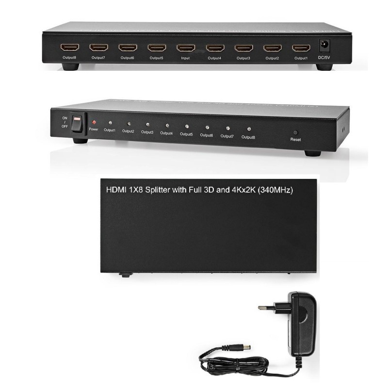 SPLITTER HDMI 1 ENTRADA 8 SALIDAS HD 4K
