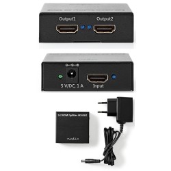 SPLITTER HDMI 1 ENTRADA 2 SALIDAS HD4K60