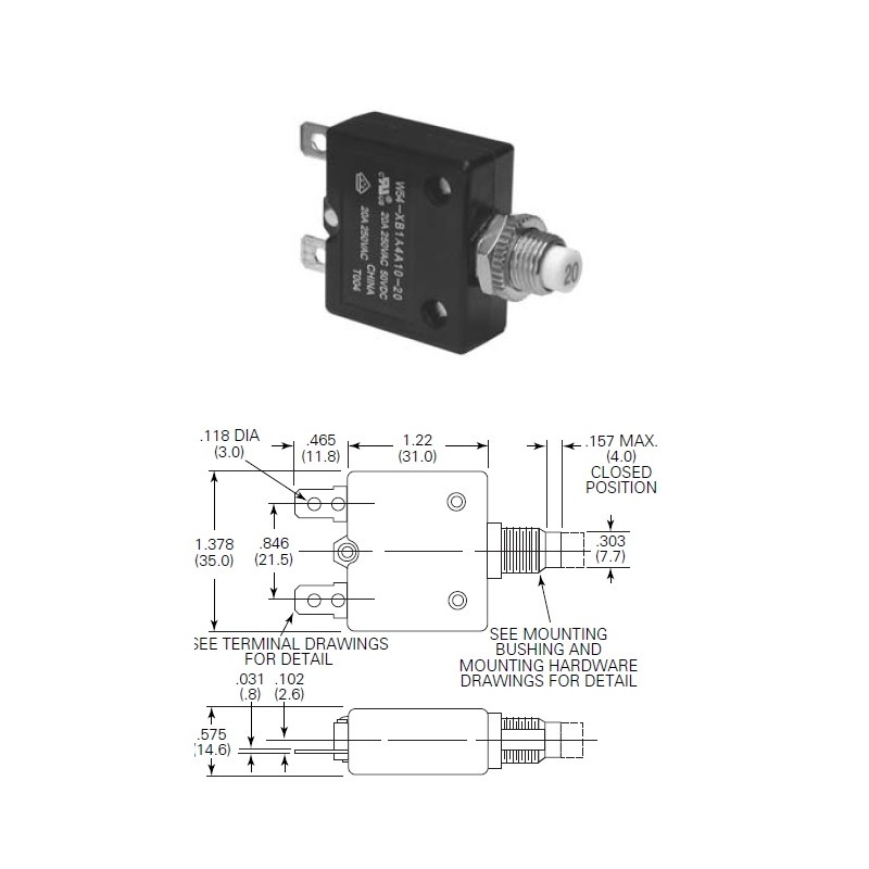 DISYUNTOR MAGNETOTERMICO 250VAC 20A