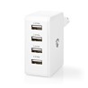 ALIMENTADOR 220V 4xUSB A 2,4A 10W BLANCO