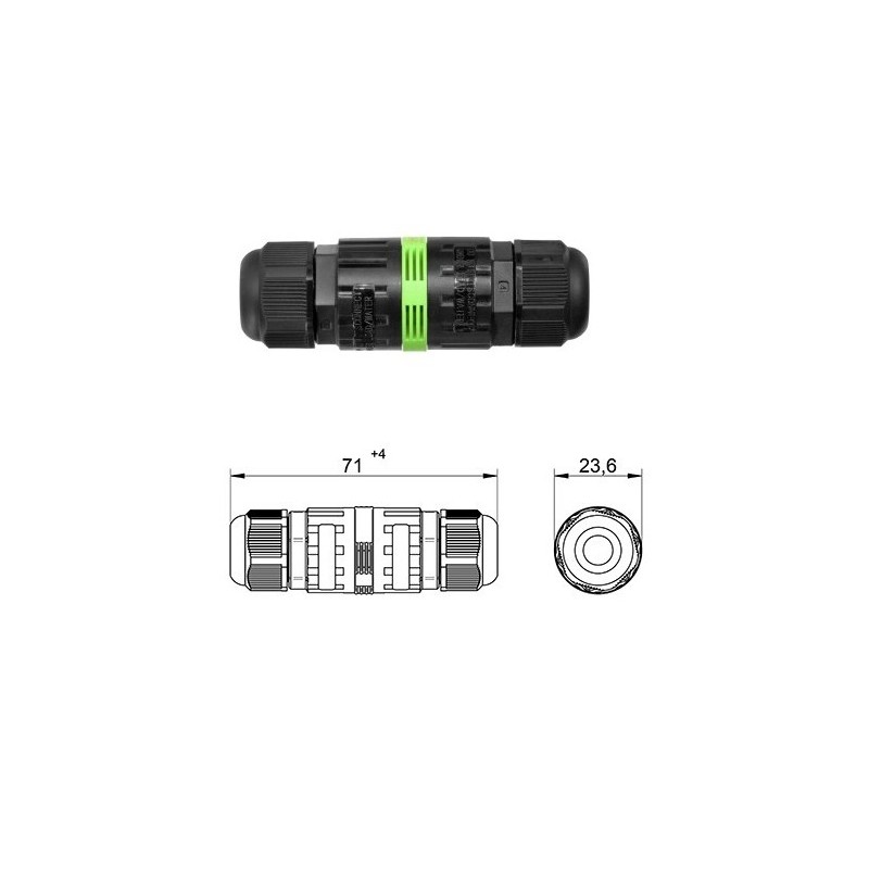 CONECTOR LAL.2 P+TIERRA 0,5-2,5mm‚ IP68