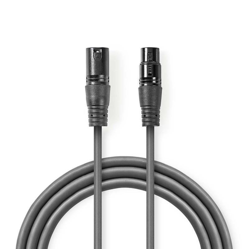 CABLE AUDIO XLR3 M-H 20MTS GRIS OSCURO