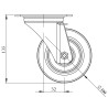 RUEDA 100mm GOMA AZUL SIN FRENO RACK