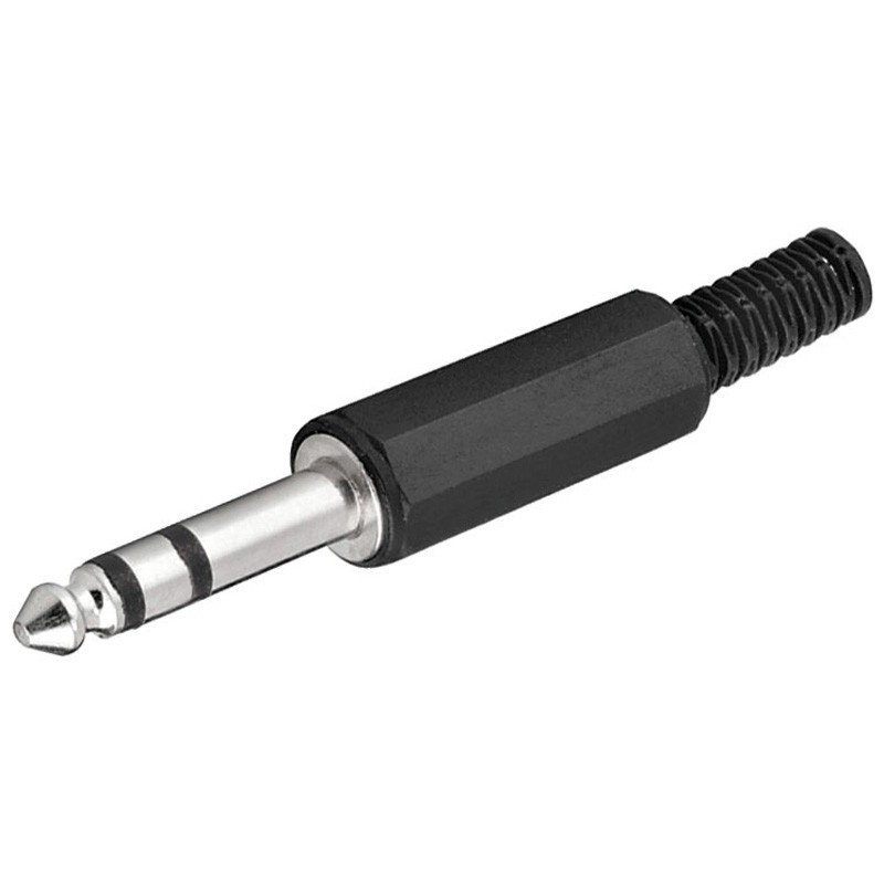 CONECTOR JACK M 6,35mm ST PLASTICO NEG