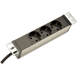 REGLETA 10" 1U 3 SCHUKOS SIN INTERRUPTOR