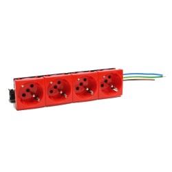 SCHUKO CUADRUPLE CON PROTECCION ROJO