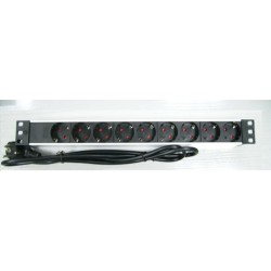 REGLETA 19" 9 TOMAS SCHUKO SIN INT. ALUM