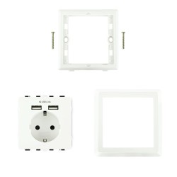 BASE SCHUKO CON T.T. EMPOTRAR+2xUSB