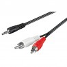 CABLE MINIJACK M-2xRCA M 3M PARALELO NEG