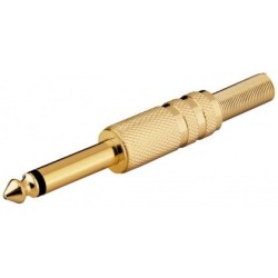 CONECTOR JACK M 6,35mm MONO METAL DORADO