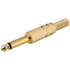CONECTOR JACK M 6,35mm MONO METAL DORADO