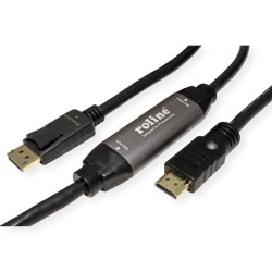 CABLE DISPLAYPORT M-HDMI MACHO 10M AMPLI