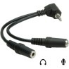 CABLE MINIJACK 4POLOS M-2xMINIJACK H 3 P