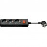 REGLETA 3 TOMAS SCHUKO+INT NEGRA 1,5M