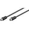 CABLE ANTENA MACHO HEMBRA 10M NEGRO RECT