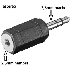 ADAPTADOR MINIJACK 2,5mm H-3,5mm M
