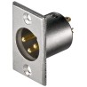 CONECTOR XLR3 MACHO PANEL NIKEL SOLDAR