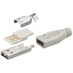 CONECTOR USB TIPO A MACHO SOLDAR+CARCASA