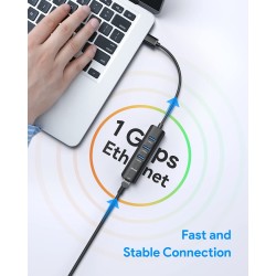 ADAPT USB A 3.0-RJ45 H100/1000 ETHER+HUB
