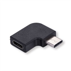 ADAPTADOR USB C M-H CODO 90º NEGRO v3.2