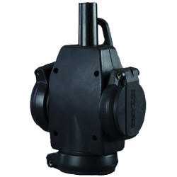 CONECTOR SCHUKO 3xHEMBRA GOMA NEGRO