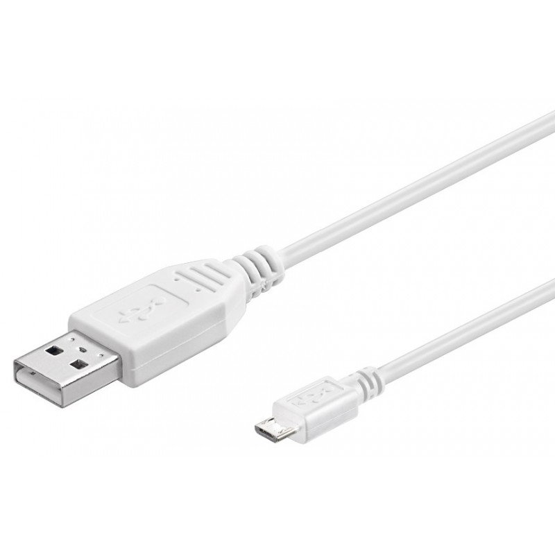 CABLE USB 2.0 M a MICRO USB 1M BLANCO