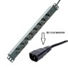 REGLETA 19" 8 TOMAS SCHUKO SIN/INT+C14