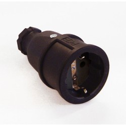 CONECTOR SCHUKO HEMBRA GOMA NEGRO PCE