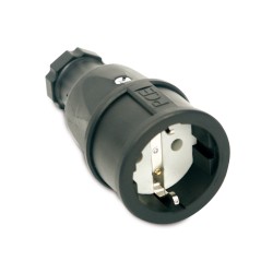CONECTOR SCHUKO HEMBRA GOMA NEGRO PCE