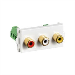 MODULO 45X22,5 CONECTOR 3xRCA H-BORNA