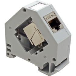 PLACA PLASTICA 1xRJ45 PARA CARRIL DIN BL