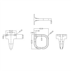 ESTRIBO GUIACABLES 2U VERTICAL PLASTICO