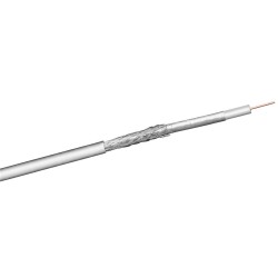 CABLE ANTENA 2 PANTALLAS 6,9mm RG6 BLANC