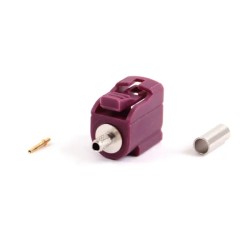 CONECTOR FAKRA TIPO D SMB HEMBRA BURDEOS