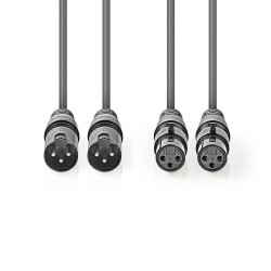 CABLE AUDIO 2 PAR 2xXLR3 M-2xXLR3 H 5M