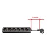 REGLETA 6 TOMAS SCHUKO SININT NEGRA 5M