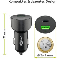ALIMENTADOR MECHERO 1xUSB+1xUSB C 3A RAP