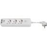 REGLETA 3 TOMAS SCHUKO+INT+2xUSB BLANCA