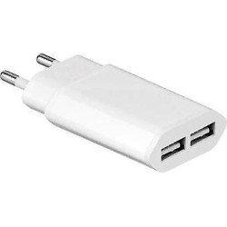 ALIMENTADOR 220V 2xUSB 2,1A BLANCO