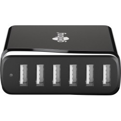 ALIMENTADOR MULTICARGADOR 6xUSB 8A NEGRO