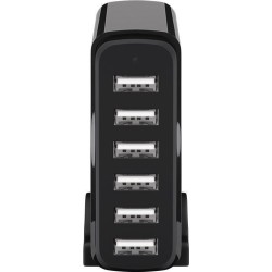 ALIMENTADOR MULTICARGADOR 6xUSB 8A NEGRO
