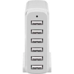 ALIMENTADOR MULTICARGADOR 6xUSB 8A BLANC