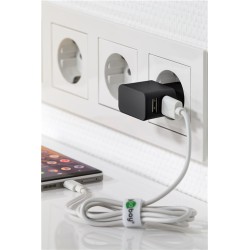 ALIMENTADOR 220V 2xUSB 2,4A 12W NEGRO