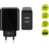 ALIMENTADOR 220V 2xUSB 5A 28W QC3.0 NEGR