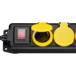 REGLETA 3 TOMAS SCHUKO+INT+TAPA NEGRA 3M