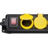 REGLETA 5 TOMAS SCHUKO+INT+TAPA NEGRA 3M