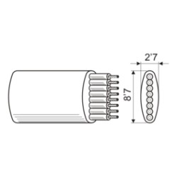 CABLE TELEFONICO PLANO 8 VIAS MARFIL