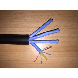 CABLE 4xUTP CAT6 NEGRO GOMA
